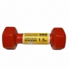 Гантель для фитнеса виниловая SNS красная, 1,5 кг (12333) - Фото №2