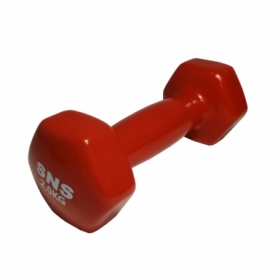 Гантель для фитнеса виниловая SNS красная, 2 кг (12338)