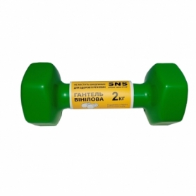 Гантель для фитнеса виниловая SNS зеленая, 2 кг (12339) - Фото №3