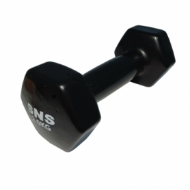 Гантель для фитнеса виниловая SNS черная, 2 кг (12340)