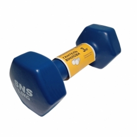 Гантель для фитнеса виниловая SNS синяя, 3 кг (12345) - Фото №2