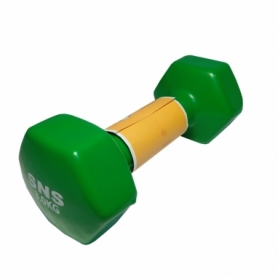 Гантель для фитнеса виниловая SNS зеленая, 3 кг (12347) - Фото №3
