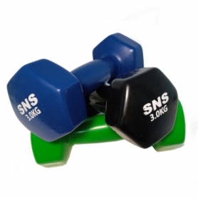 Гантель для фитнеса виниловая SNS черная, 3 кг (12348) - Фото №4