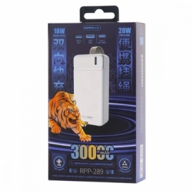 Зовнішній акумулятор REMAX Pure Series PD20W+QC18W  Multi-compatible Fast Charging Power Bank 30000Mah RPP-289 White - Фото №4