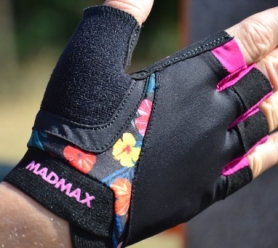 Рукавички для фітнесу MadMax MFG-770 Flower Power Gloves Black/Pink (MFG-770) - Фото №5