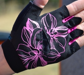 Рукавички для фітнесу MadMax MFG-770 Flower Power Gloves Black/Pink (MFG-770) - Фото №6