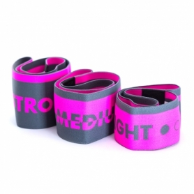 Набір тканевих гумок для фітнесу та спорту MadMax MFA-305 Hiploop set 3 pcs. Grey/Pink (MFA-305-3set)