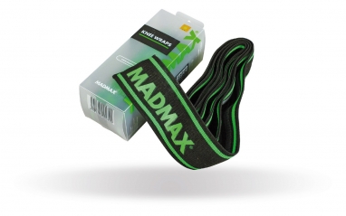 Бинти на коліна MadMax MFA-299 Non slide & slip knee wraps 2.0m Black/Green (MFA-299-U)