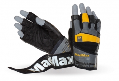 Рукавички для фітнесу MadMax MFG-880 Signature Black/Grey/Yellow (MFG-880)