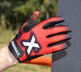 Рукавички для фітнесу MadMax MXG-101 X Gloves Black/Grey/Red (MXG-101-RED) - Фото №4