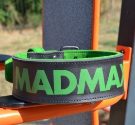 Пояс для важкої атлетики шкіряний MadMax MFB-302 Quick Release Belt Black/Green (MFB-302) - Фото №2
