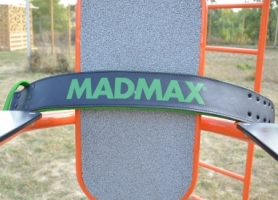 Пояс для важкої атлетики шкіряний MadMax MFB-302 Quick Release Belt Black/Green (MFB-302) - Фото №8