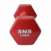 Гантель для фітнесу вінілова SNS червона, 3 кг (12346) - Фото №2
