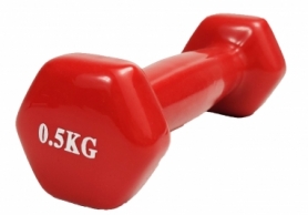 Гантель для фитнеса виниловая EasyFit красная, 0.5 кг (EF-2647-R)