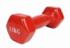 Гантель для фитнеса виниловая EasyFit красная, 1.5 кг (EF-2649-R)