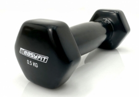 Гантель для фитнеса виниловая EasyFit черная, 0.5 кг (EF-0005-V)