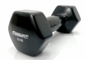 Гантель для фитнеса виниловая EasyFit черная, 3 кг (EF-0030-V)