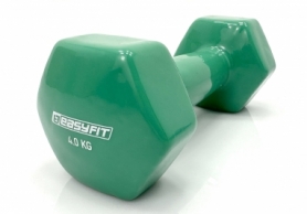 Гантель для фитнеса виниловая EasyFit зеленая, 4 кг (EF-0040-G)