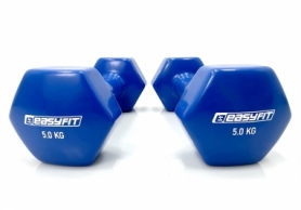 Гантель для фитнеса виниловая EasyFit синяя, 5 кг (EF-0050-BL) - Фото №2