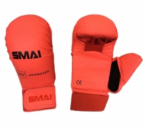 Перчатки для карате с защитой большого пальца SMAI WKF красные (SM P101)