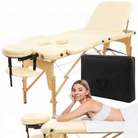 Стіл масажний складний 4FIZJO Massage Table+ Wood W60 Beige (TABLE+W60BEIGE) - Фото №2