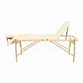 Стіл масажний складний 4FIZJO Massage Table+ Wood W60 Beige (TABLE+W60BEIGE)