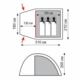 Намет тримісний Totem Apache 3 (TTT-023) - Фото №2