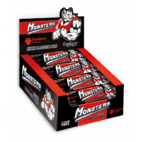 Батончики Monsters Strong Max, 80 г, x 20шт Strawberry (100-86-2384758-20)