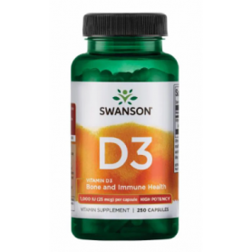 Вітаміни та мінерали Swanson D-3 High Potency Vitamin 1000iu, 250caps (100-64-9675982-20)