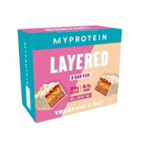 Батончики Myprotein Layered Bar, 12x60 г, Vanilla Birthday Cake (2022-09-0885)