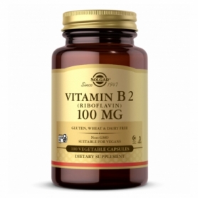 Вітаміни та мінерали Solgar Vitamin B2 100 мг (Riboflavin), 100 vcaps (2022-10-0756)