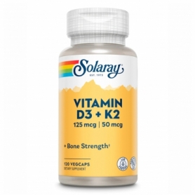 Вітаміни та мінерали Solaray Vitamin D-3 & K-2, 120 vcaps (2022-10-1038)