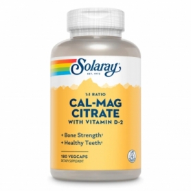 Вітаміни та мінерали Solaray Cal-Mag Citrate, 180 veg caps (2022-10-2444)