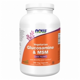 Для суглобів та зв'язок Now Foods Veg Glucosamin & MSM 500/500, 240 vcaps (2022-10-1355)