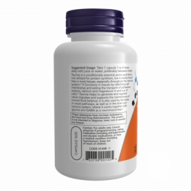 Амінокислоти Now Foods TAURINE 500 мг, 100 caps (2022-09-1174) - Фото №3
