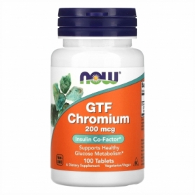 Вітаміни та мінерали Now Foods GTF Chromium 200mcg, 100 tabs (2022-10-0672)