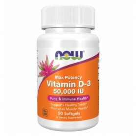 Вітаміни та мінерали Now Foods Vitamin D-3 50,000 IU, 50 softgels (2022-10-0913)