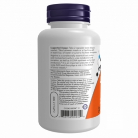 Амінокислоти Now Foods Arginine 500 мг, 250 vcaps (2022-10-2086) - Фото №3
