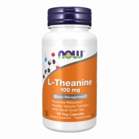 Амінокислоти Now Foods L-Theanine 100 мг, 90 vcaps (2022-10-2089)