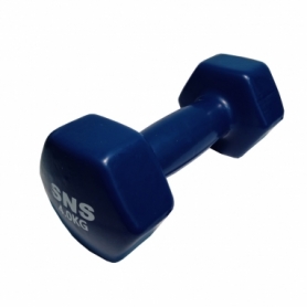 Гантель для фітнесу вінілова SNS синя, 4 кг (12349)