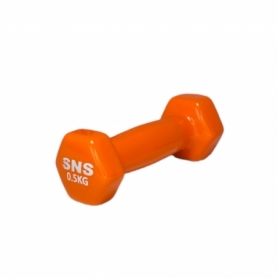 Гантель для фітнесу вінілова SNS помаранчева, 0,5 кг (12675)