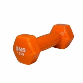 Гантель для фітнесу вінілова SNS помаранчева, 1,5 кг (12677)