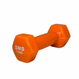 Гантель для фітнесу вінілова SNS помаранчева, 2 кг (12678)