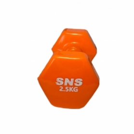 Гантель для фітнесу вінілова SNS помаранчева, 2,5 кг (12679) - Фото №2
