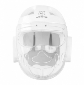 Шлем для карате с защитной маской SMAI WKF белый (SM B132)