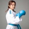 Кимоно для карате SMAI Inazuma Gi с лицензией WKF белое с синей вышивкой (U-INAZ)