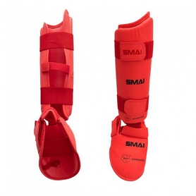 Защита для ног (голень + стопа) SMAI WKF красная (SM P102)