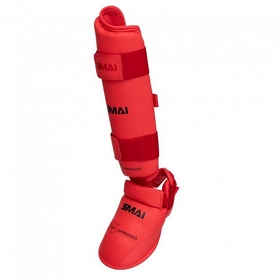 Защита для ног (голень + стопа) SMAI WKF красная (SM P102) - Фото №2