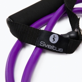 Эспандер трубчатый для фитнеса Sveltus Medium фиолетовый, в коробке (SLTS-3902) - Фото №4