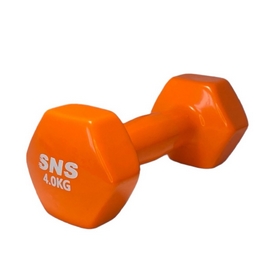Гантель для фітнесу вінілова SNS помаранчева, 4 кг (12681)